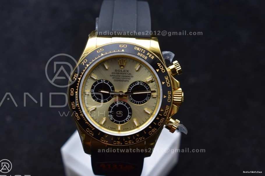 1:1 126518 808 Oysterflex Flexible QF on Black V6 Daytona Dial SH4131 Edition Best (Weighted) Strap YG 0223